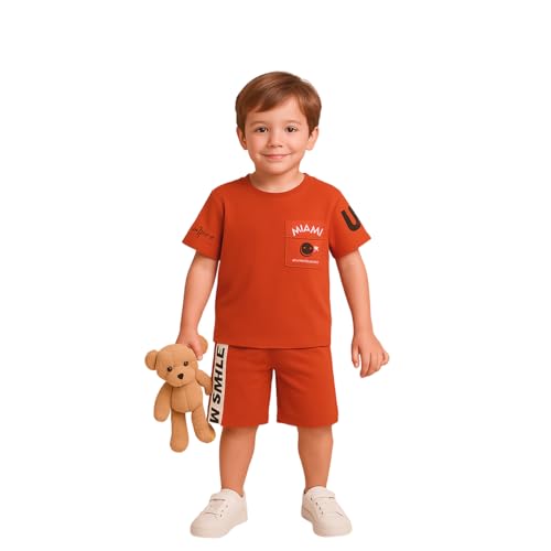 Image of Kidbea Kids Cotton T-Shirt and Shorts Set | Soft Breathable Co-Ord Outfit for Boys | Trendy & Stylish Summer Wear | Boys Clothing Set