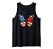 Butterfly USA Flag 4th July Patriotic Independence Day Tank Top