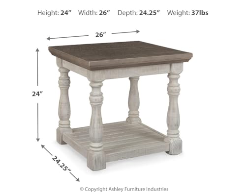 Image of Signature Design by Ashley Havalance Farmhouse End Table, Two-Tone Wood