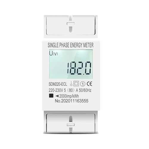 Contador eléctrico digital monofásico de 80A con pantalla LCD sin retroiluminación