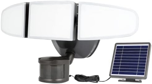 Solar Security Light Outdoor, 15W 1500LM Solar LED Motion Sensor Light with 3 Adjustable Head, 5000K, IP65 Waterproof Flood Light with Photocell for Backyard, Pathway, Patio