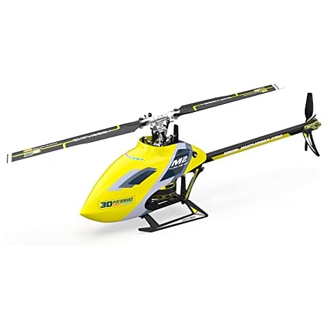 OMPHOBBY M2 EVO RC Helikopter für Erwachsene Dual Brushless Motoren Direktantrieb 6CH RC Hubschrauber Ferngesteuert Outdoor, Überlegenes 3D Fernsteuerung Flugzeug Neu Aufgerüstet Mini Drohne BNF(Gelb) Cover