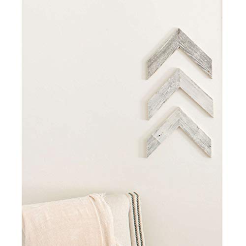 Barnwoodusa Reclaimed Wood Chevron Arrow, Rustic Wall Mount Decor, White Wash Decorations #TOP4