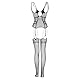 Catsuit mit Strumpfhalter-Design - Schwarz