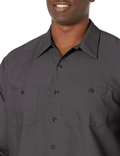 Image of Red Kap Men's Long Sleeve Industrial Work Shirt | Moisture Wicking Button Up, Wrinkle Resistance Fights Fading & Stains