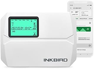 Inkbird IIC-800-WIFI Smart Sprinkler Controller, 8 Zones Outdoor Irrigation System Controller, Garden Sprinkler Timer, Lawn Water Controller with Weatherproof Cover