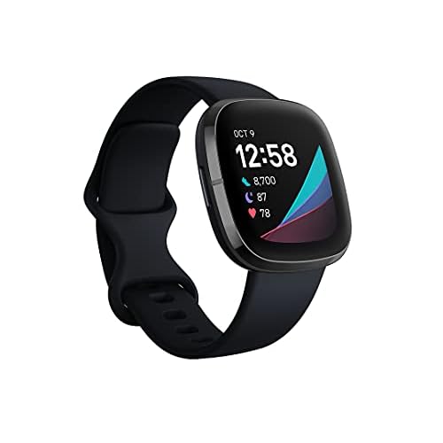 Fitbit Sense Advanced Smartwatch with Tools for Heart Health, Stress Management & Skin Temperature Trends, Carbon/Graphite, One Size (S & L Bands Included)