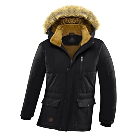 HOPATISEN Mens Winter Fleece Coat Outdoor Jacket Black Cover