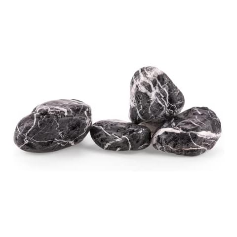 TM Aquatix Aquarium Rock Decoration Fish Tank Stone Ideal for Malawi Cichlid (2kg, Dark Grey Pebbles) Cover