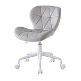 ASHEL ブリリアント デスクチェア ベロア 白脚 回転 キャスター付き チェア オフィスチェア パソコンチェア かわいい 韓国 インテリア アシェル (シルバーグレー)
