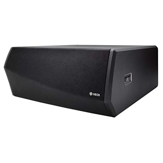 Denon HEOS Subwoofer (trådlös subwoofer, dubbel 14 cm woofer, klass D-förstärkare, Amazon Music) svart