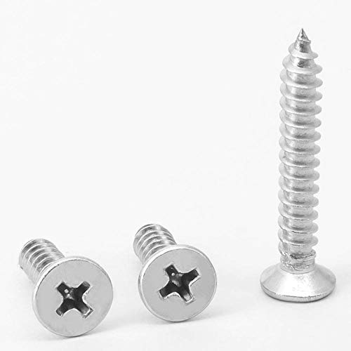 Viti a testa piatta in acciaio inossidabile 304 viti autofilettanti a svasata a croce viti lunghe-M3 x 12 200 capsule