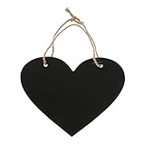 Heart Shaped Blackboard, Small Chalkboard Hanging Signs, Wooden Hanging Chalk Blackboard with Hanging String Hanging Chalkboard Signs for Wedding Bar Cafe Restaurant