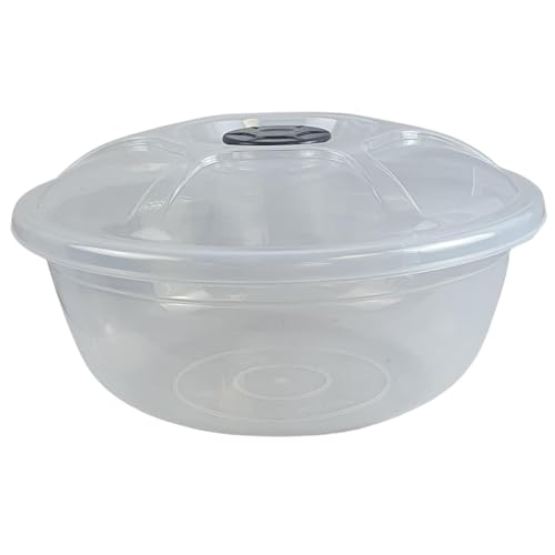 Easy Shopping® 5 Liter and 11 Liter Clear Round Basin Bowl with Lids Transparent Salad Bowl & Food Storage Container (5 Liter)