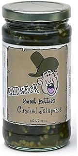 Redneck Jose’s Sweet Jalapeños – Spicy & Sweet Pickled Peppers, Gourmet Topping for Sandwiches, Burgers, BBQ, Salads & Charcuterie Boards 1 Pack