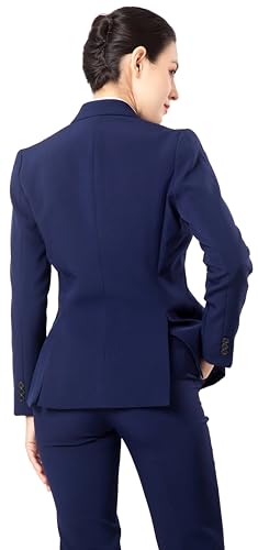 Ava Luke Hosenanzüge Für Damen Elegant Zweiteilig, Hosenanzug 2-teilig Anzüge Für Damen Navy Blau 48