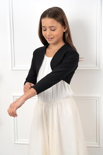 BOLEROSE Girls 3/4 Sleeve Childrens Kids Bolero3