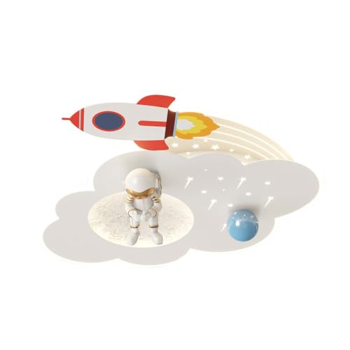 Plafonnier astronaute dessin animé en acrylique plat pour chambre d'enfant