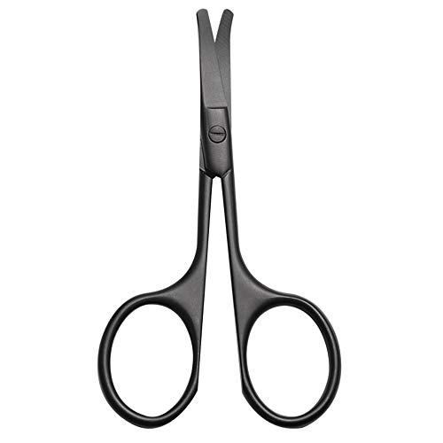 Premium Manicure Scissors Nose Hair Scissors Curved Rounded Tip Scissors Multi-purpose Stainless Steel Cuticle Pedicure Beauty Grooming Kit for Nail, Eyebrow, Eyelash, 3.8 inch, Space black…