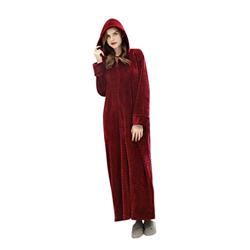 Yourgod Couple Winter Warm Models Winter Long Thick Stitching Bathrobe Pajamas Long Sleeved Robe Coat Couples Lengthened Bathrobe Splicing Home Clothes