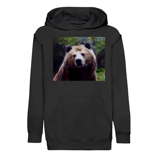 Sweat à capuche enfant grizzli ours brun pull animaux sauvage