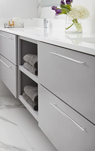 Image of Amerock | Cabinet Pull | Polished Chrome | 18-7 /8 inch (480 mm) Center to Center | Bar Pulls | 1 Pack | Drawer Pull | Drawer Handle | Cabinet Hardware | 18-7 /8 inch (480mm) Center-to-Center Mounting Distance and 22-1 /16 inch Overall Length, Durable Carbon Steel Cabinet Hardware