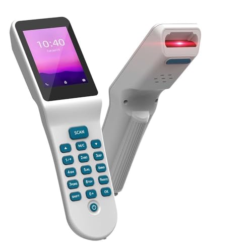 Oimzzr Handheld Android 7.1 POS PDA Terminal 2D 1D Barcode Scanner Support 2G/3G/4G/WiFi BT Communication 1GB+8GB Storage with 2.4 Inch Screen with S Support Secondary Development for Supermarket