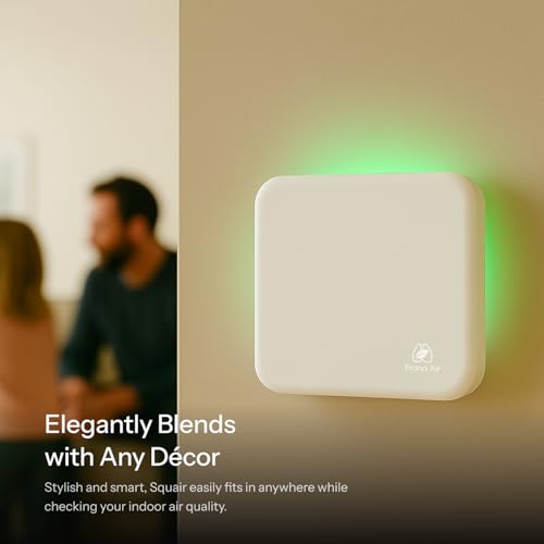 Image of Prana Air SQUAIR Indoor Air Quality Monitor (IAQ) PM2.5, PM10, CO2, TVOC, HCHO, Noise, Light | WiFi, GSM-SIM, Mobile & TV App