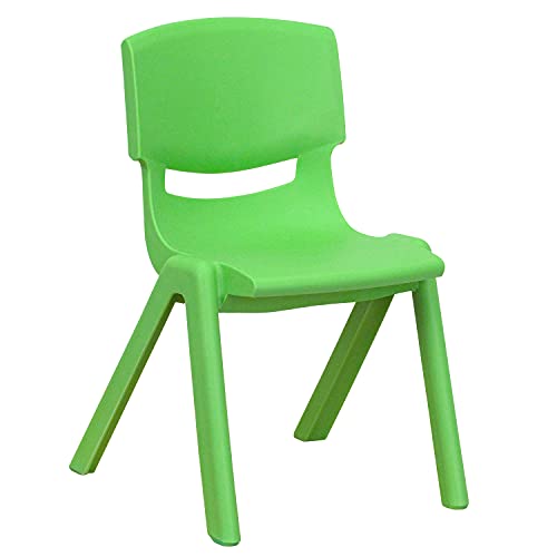 image for Flash Furniture Green Plastic Stack Chair table, 12