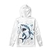 ZFRXIGN Shark Hoodie Girls Sweatshirts Cartoon Shark Sweaters Fashion Hooded Sweatshirt 12-14 Kids Pullover Hoody Sweater with Pockets Outfits Novelty 3D Graphic Shirts White