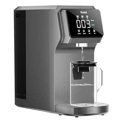 Stokk T1 UV Countertop Reverse Osmosis Water Filter, 6 Stage Purification, Mineral and Pure Water Dispenser, RO Water Filtration System, BPA Free, Reduce PFAS, 3:1 Pure to Drain, No Installation