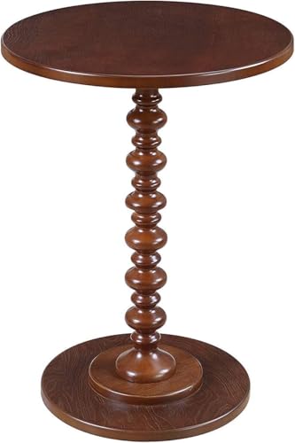 Image of VASIL MART Wooden Round Bed Side Table End Table, Side Table, Night Stand Beah Table for Living Room Bedroom (Walnut a)