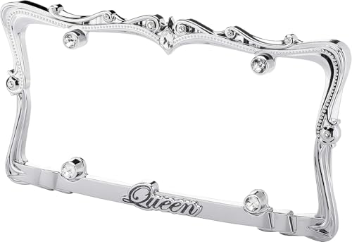 CRUISER ACCESSORIES 22630 Queen License Plate Frame, Chrome/Clear w/Fastener caps