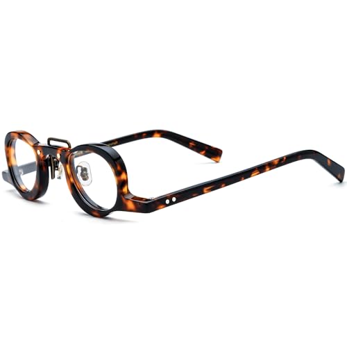 Image of HEPIDEM Acetate Glasses Frame Men,Round Optical Eyeglasses Women Vintage Retro Eyewear 9153