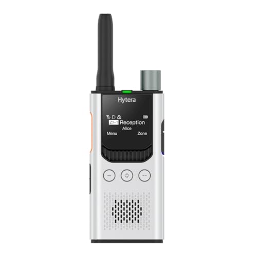 Hytera S1 Pro Blanco – Walkie Elegante Profesional UHF 400-470Mhz para Hoteles y Tiendas, Radio Digital + Analógica, Pantalla OLED, Cancelación de Ruido AI y Batería de Larga Duración