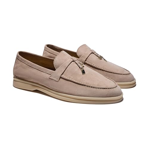 Image of Women's Summer Stroll Charms Premium Designer Suede Leather Loafers Shoes