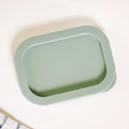 Image of Nestasia Medium Replacement Lid for Groovo Glass Container (10.8cm x 15.8cm) - Durable & BPA-Free PE Lids for Fridge Storage Containers (Green)