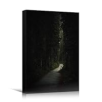 Canvas Wall Art Green Forest Dramatic Forest Landscape Living Room Multicolor Photography Rustic - 12x18 inches