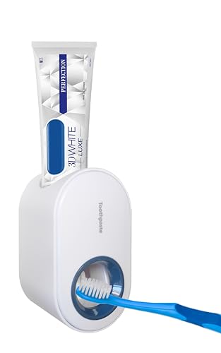 CM BAÑOS Dispensador de Pasta de Dientes, Dosidicador Manual de Pasta de Dientes - ABS - Dosificador Manual para Tubos Estándar Adultos y Niños, Instalación Adhesiva, Sin Pilas ni Electricidad