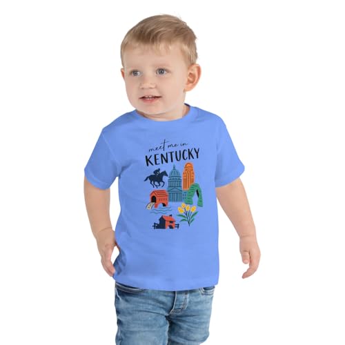 Toy Fan TV Kentucky Toddler T-Shirt – Colorful State Landmark Tee with Horse and Barn Art