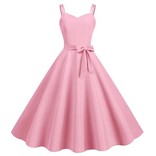 Vestido de cóctel Vintage para Mujer, sin Mangas, Lunares de los años 50, Estilo Retro, Rockabilly, Swing, Falda Plisada, Fiesta, Fiesta Vestidos de 1950 Vintage Retro Cóctel Rockabilly