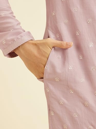 Image of Manyavar Men's Art Silk Embellished Kurta Pyjama Set (2pcs)