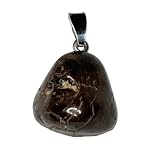 KRIO-Edelsteine 1 x Zirkon oder Hyazinth Handschmeichler als Anhänger mit Silberöse Größe M (Zirkon/Hyazinth 9)