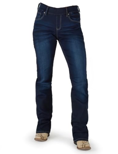 Cowgirl Tuff Women's Pull-on Dark DFMI Jeans & Cooling Towel Bundle