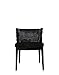 Kartell Mademoiselle Sedia, Struttura Nera, Tessuto Ecopelliccia Intrecciato, Grigio Scuro, 52.5 x 74 x 50 cm