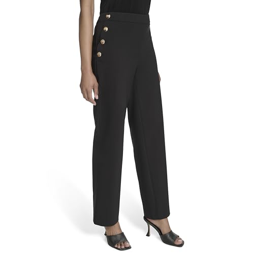 H HALSTON Women's Straight Leg Hidden Closure Office Workwear Pant3