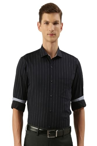 Image of Peter England Men's Striped Slim Fit Shirt