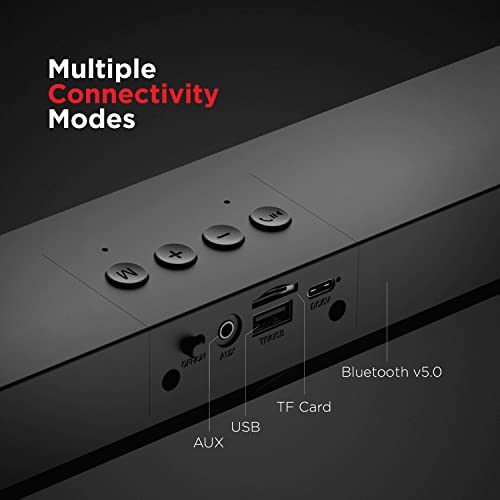 Image of boAt Aavante Bar 508 Portable Soundbar with 10W RMS Stereo Sound, Dual EQ Modes, Multi-Compatibility, 10HRS Playtime and Master Remote Control(Midnight Black)