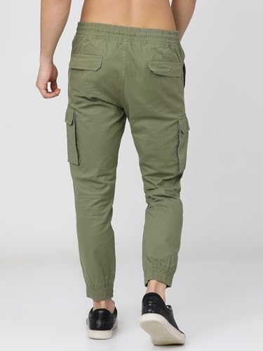Image of Highlander Men's Cargo Jogger Trousers | Perfect for Casual Outings,Travel & Work Wear with Utility Pockets