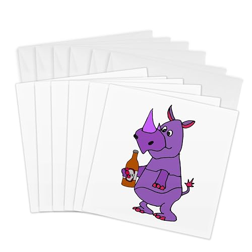 Cartes de vœux avec dessin de rhinocéros pour inviter vos amis à un apéro